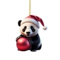 thumbnail image 1 of Binwennn Cute Cartoon Panda Christmas Pattern Print Hanging Home Tree Pendant Christmas Tree Pendant Home Decoration Window Sill Car Pendant Backpack Pendant Christmas White Elephant Swinging Pig Car, 1 of 5
