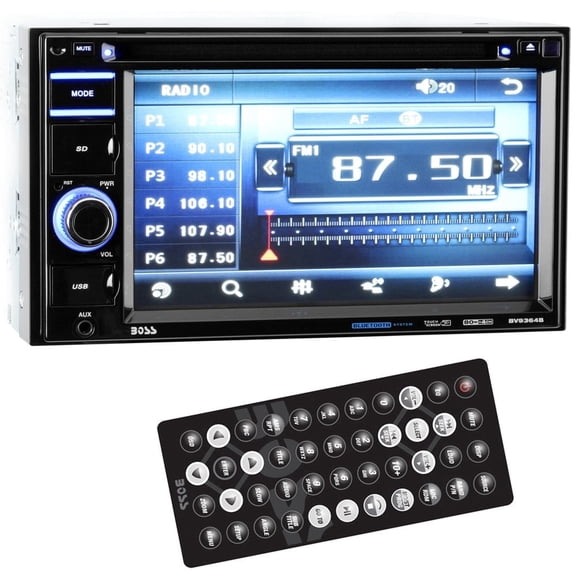 BOSS Audio Systems BV9364B Car Stereo with Bluetooth, 6.2 Inch Double DIN Touchscreen Head Unit, DVD/CD/MP3 Player, USB, SD, Aux, AM/FM Radio Receiver