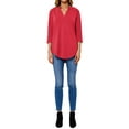 thumbnail image 6 of Women Solid Color V Neck 3/4 Sleeve Top, 6 of 9