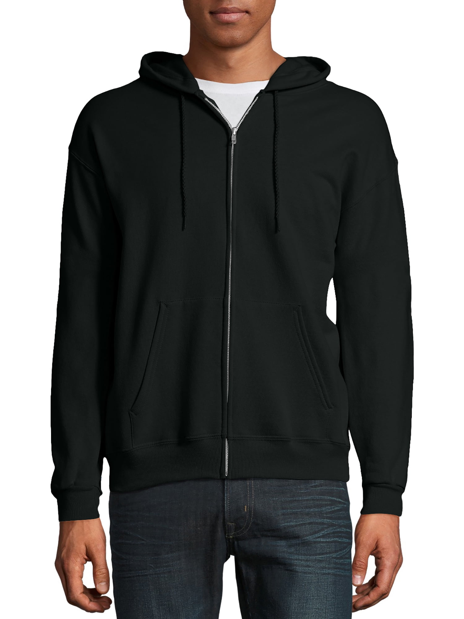 Hanes - Hanes Men's EcoSmart Fleece Full Zip Hooded Jacket - Walmart.com