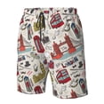 thumbnail image 2 of Yiaed London Landmark1 Print Men's Swim Trunks with Lining Quick Dry Sports Shorts Beach Shorts Boardshorts-Medium, 2 of 5