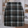thumbnail image 2 of Hontri Women's High Waist Plaid Skirt Skinny Pencil Wool Mini Skirt | Ladies Pants Clearance! A Large, 2 of 3