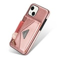 thumbnail image 6 of Nalacover for iPhone 13 Zipper Wallet Case,Luxury Premium PU Leather Back Soft TPU Magnetic Buckle Flip Card Pocket Shockproof Slim Cover with Adjustable Crossbody Shoulder Strap,Rosegold, 6 of 6