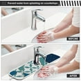 thumbnail image 4 of Coolnut Blue White Abstract Sink Splash Guard for Faucet 2 Packs Faucet Absorbent Mats, Gold Veins Faucet Handle Drip Catcher Quickly Drying Mat for Kitchen Counter Bathroom, 30"x5.5" RV, 4 of 7