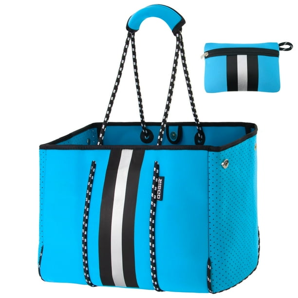 Bolsa QOGiR multipropósito para gimnasio y playa, ligera, grande, azul celeste