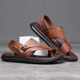 thumbnail image 5 of Dakaela Mens Sandals Indoor Outdoor Beach Flip Flop Casual Thong Leather Slip on Two Uses Strap Slippers, 5 of 8