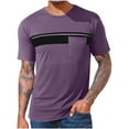 thumbnail image 2 of ZRGHAOYLQ Color Block Shirts Mens Oversized Short Sleeve T-Shirts Casual Crewneck Shirt Tops with Pockets Plus Size Big Tall Pullovers, 2 of 5