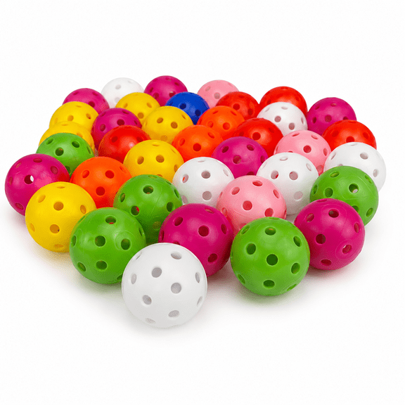 RYLZX 50 Pack Practice Golf Balls, 42mm Plastic Golf Balls, Practice Golf Balls for Backyard, Training Golf Balls for Swing Practice-colorful