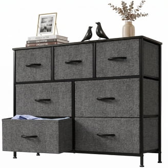 Drawerスタジャン グレー/ブラック DEXTRUS 8-Drawer Fabric Dresser for Adults, Storage Organizer for