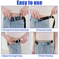 thumbnail image 4 of Lot de 2 Ceintures Élastiques Sans Boucle pour Femme et Homme (Noir + Bleu Marine) - Réglables, Confortables, Fermeture par Clips Solides en Alliage, 4 of 8
