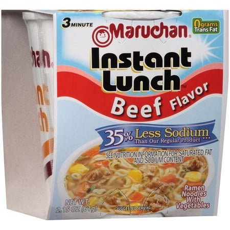 Maruchan Instant Lunch 35% Less Sodium Beef Flavor Ramen Noodles with ...