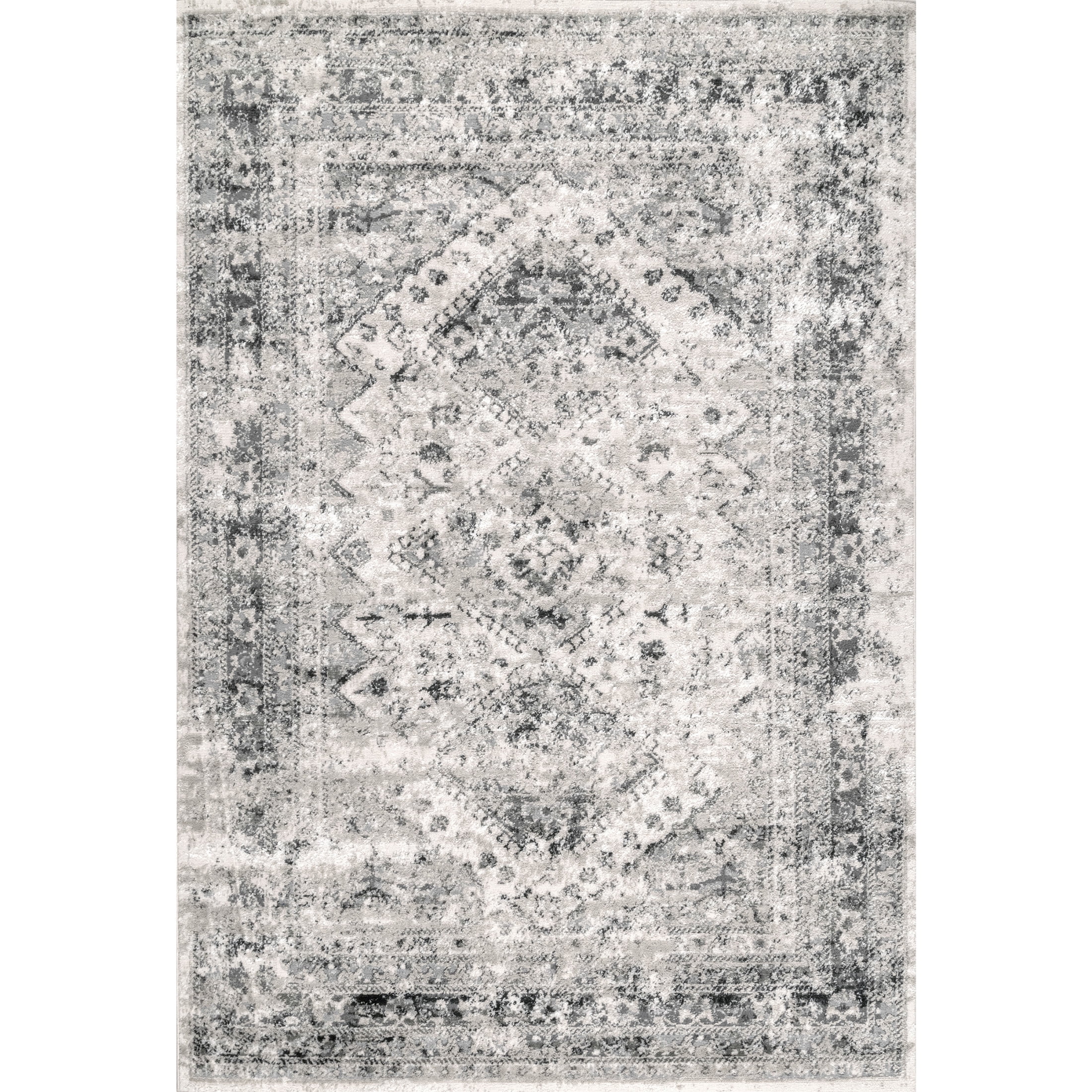 nuLOOM Madisson Vintage Faded Medallion Area Rug, 8' x 10', Madisson Grey