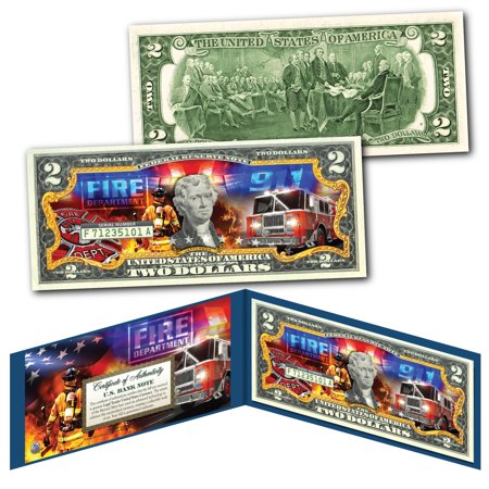 UPC: 0749002332114 | FIRE DEPARTMENT Emergency Response Agency Genuine U.S. $2 Bill – The Bravest