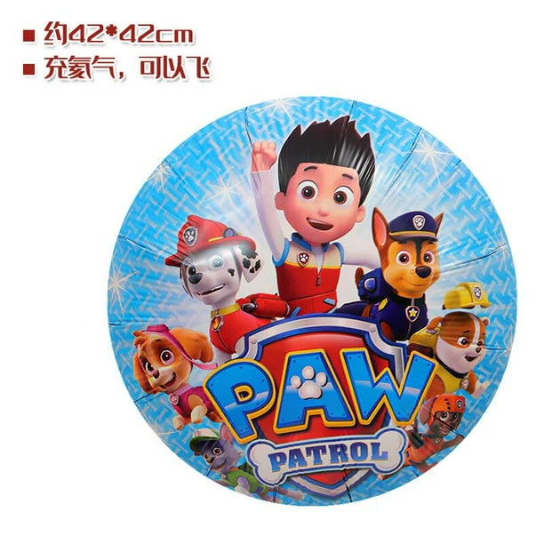 Paw Patrol-Globo redondo de papel de aluminio para niños, decoración para fiesta de cumpleaños, rescate de la fuerza, cachorro, dibujos animados, decoración del hogar