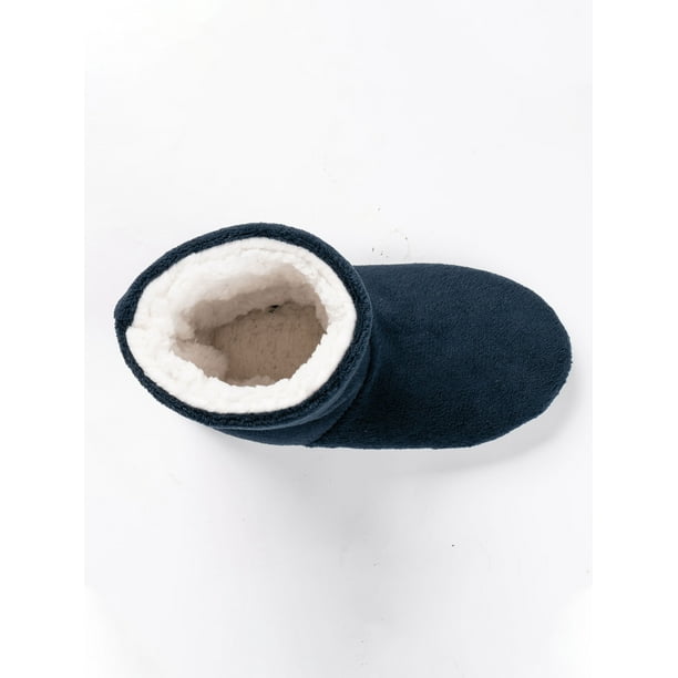 Navy top boot slippers