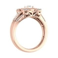 thumbnail image 2 of 1/2 Carat Round & Baguette Shape Diamond Cushion Shaped Halo Ring in 10K Rose Gold (Ring Size 6), 2 of 6