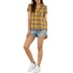 thumbnail image 2 of Camisas de cuadros para mujeres Inspire Chic, con cuello de punta y botones, blusas en color amarillo, 2 of 7