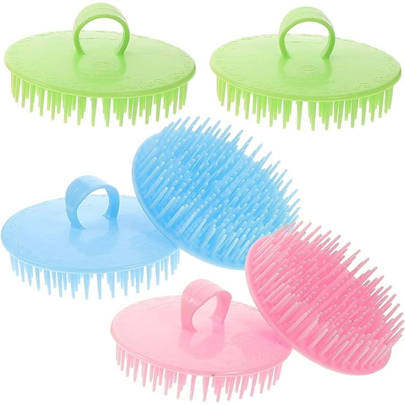 6pcs Shampoo Brush Massage Brush Silicone Shampoo Cleaning Scrubber Scalp Scrubber Small Scalp Brush Shower Hair Brush Shampoo Hair Brush Hair Washing Brush Hair Shampoo Brush Pp