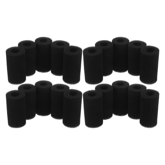 KAKOWELY Aquarium Intake Guard Black Rectangular Filtration Pad for Breeding Tanks 20Pcs