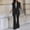 Black women's 2 piece blazer set a1, variant on Women's 2 Piece Blazer Set Casual Wide Leg Pants Matching Lounge Outfits Solid Long Sleeve Collared Tops Cruise Travel Airport Clothes, Yellow M
