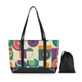 thumbnail image 7 of FORMRS Canvas Laptop Tote Bag for Women with 15.6" Computer Compartments Shoulder Handbag, Purple Geometric, 7 of 7
