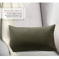 thumbnail image 2 of Nestl Velvet Throw Pillow Covers Solid Rectangle Soft Decorative Pillow Cover for Sofa, 12" x 20", Khaki, Pack of 2, 2 of 8