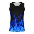 thumbnail image 3 of AIEOTT Flame Print Shirt Men Fashion Sleeveless Vest Graphic Print Tank Top Casual Crewneck Shirts Summer Cut off Shirts, 3 of 4