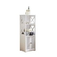 thumbnail image 5 of Kings Brand Furniture Basic Plastic Wood Storage Cabinet for Bathroom, 1 Shelf Behind Doors, 2 Open Shelves, White, 5 of 6