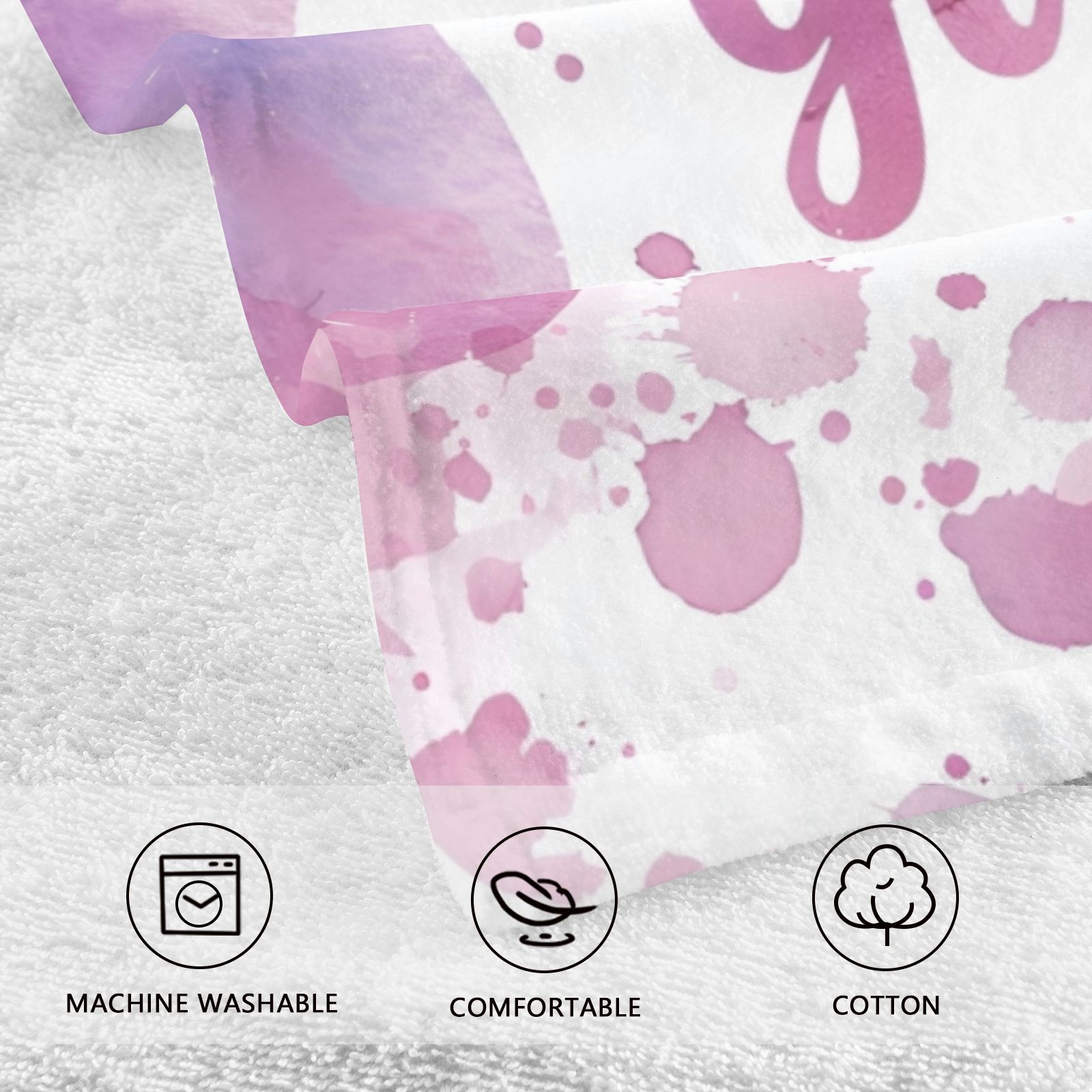 It's A Girl Hand Towels Cotton Bath Towels Large Face Towels Absorbent for Bathroom 2 Packs