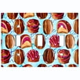 thumbnail image 2 of Metal Light Switch Wall Plate Outlet Cover (Coffee Mocha Candy Bean Toffee Swirl Teal Heart - Triple Toggle), 2 of 2