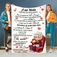 thumbnail image 2 of 1pc Comfortable Cartoon Grandma Encouragement Heart Flannel Throw Blanket - Soft, Warm, All-Season Gift for Granddaughter, Sofa, Bed, Office, Travel, 2 of 6