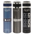 thumbnail image 1 of Sapil Kit by Sapil for Men - 3 Pc Kit 6.76oz Deodorant Spray - Solid Black, 6.76oz Deodorant Spray - Intense, 6.76oz Deodorant Spray - Nice Feelings Black, 1 of 3