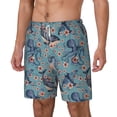 thumbnail image 2 of Uemuo Underwater Animals and Flowers Pattern Mens Swim Trunks Quick Dry Board Shorts with Mesh Lining, Stretch Beach Shorts Quick Dry No-Chafing Board Shorts-3X-Large, 2 of 9