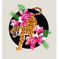 thumbnail image 2 of Natural World Tiger & Flowers Sand Adult Long Sleeve Hoodie-Medium, 2 of 3