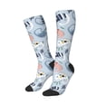 thumbnail image 2 of Vsdgher Cute Chameleons On Blue Print Thigh High Socks Extra Long Stretchy Sock Women Over Knee High Opaque Stocking Daily Wear, 2 of 5