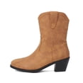 thumbnail image 5 of Women's Cowboy Cowgirl Western Boots Embroidered Stitched Ankle Boots Chunky Heel Fashion Short Booties, 5 of 9