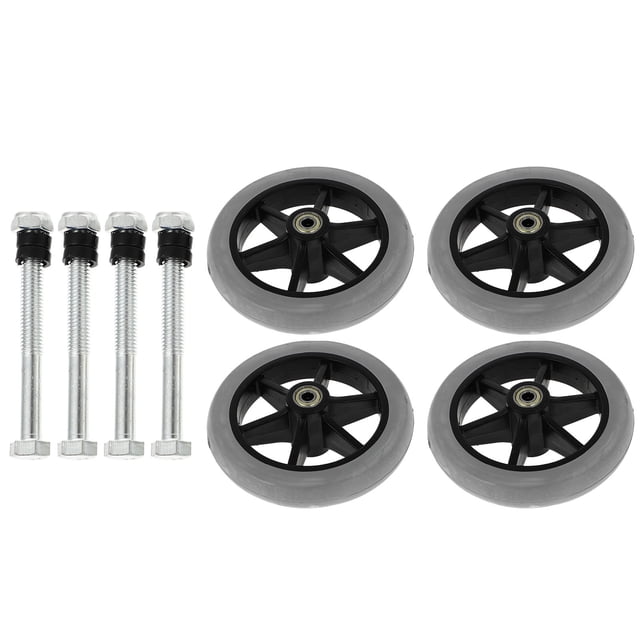 UPGRATOR Wheelchair Front Wheel Replacement Parts Smooth Rolling ABS 4Set