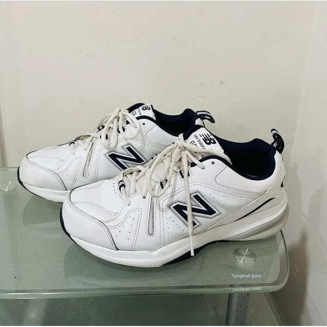 New Balance 608 V5 White Navy Retro Sneakers Men Size 8