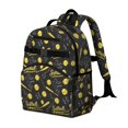 thumbnail image 2 of Softballs and Text Black Pattern Cute School Backpack Bag for School with Padded Back and Adjustable Shoulder Straps 15.25"x11.5"x5.25", 2 of 5