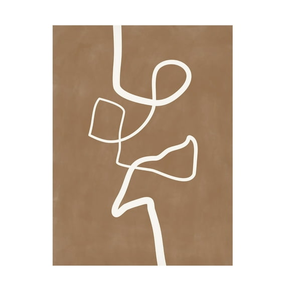 Trademark Fine Art Elena Ristova  Brown Single Line Artwork Canvas Wall Art