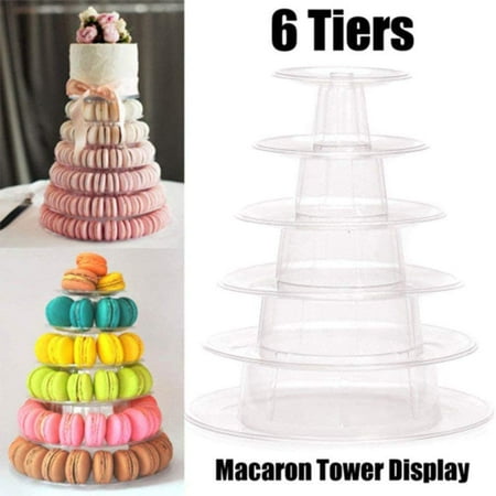 

6 Tier Cupcake Holder Stand Round Macaron Tower Stand Clear Acrylic Cupcake Display Riser Cake Display Rack for Wedding Birthday Party Decor