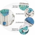 thumbnail image 3 of Teal Blue Science Bathroom Shower Curtains with 12 Hooks Polyester Waterproof Shower Curtain for Stalls and Bathtubs Funny Cartoon Artwork Wood Grain Decorative Bathroom Privacy Curtain 72x84 Inches, 3 of 8