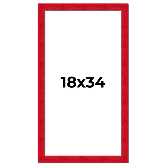 18x34 Frame Red Burl Solid Wood Picture Frame Width 1.75 Inches | Interior Frame Depth 0.5 Inches |