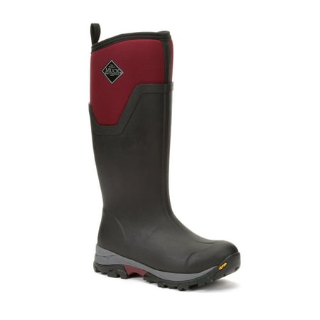 Muck Boot Women's Arctic Ice Tall + Vibram Arctic Grip A.T., Black/Maroon, 9
