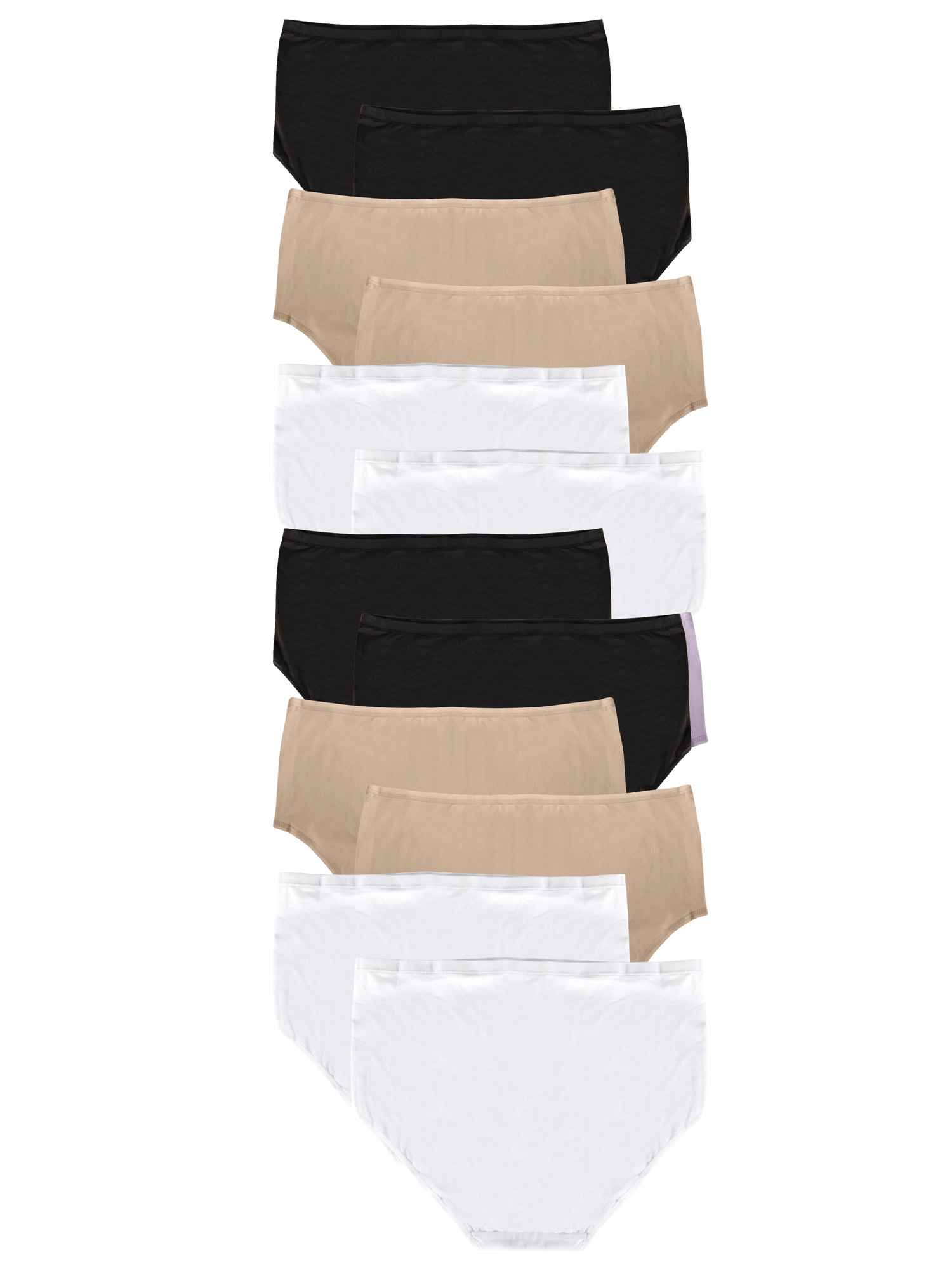 Fruit Of The Loom Women's Microfiber Brief Panties - Tag-Free, Smoothing, 12 Pack (Size 9)