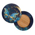 thumbnail image 7 of SEANATIVE Floral Butterfly Stool Covers Round Set of 2 12"-14" Round Stool Seat Cove Dustproof Barstools Cover Size S Soft Stool Cushion Slipcover for Circle Chair Stools, 7 of 7