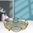 thumbnail image 3 of Vanity Mirrored Tray 30cm Metal Mirror Bottom Party Bandeja de servicio Ornamentado Perfume Joyería Cosmético Organizador Titur Tocador CUTICAT Bandeja de servicio dorada, 3 of 5