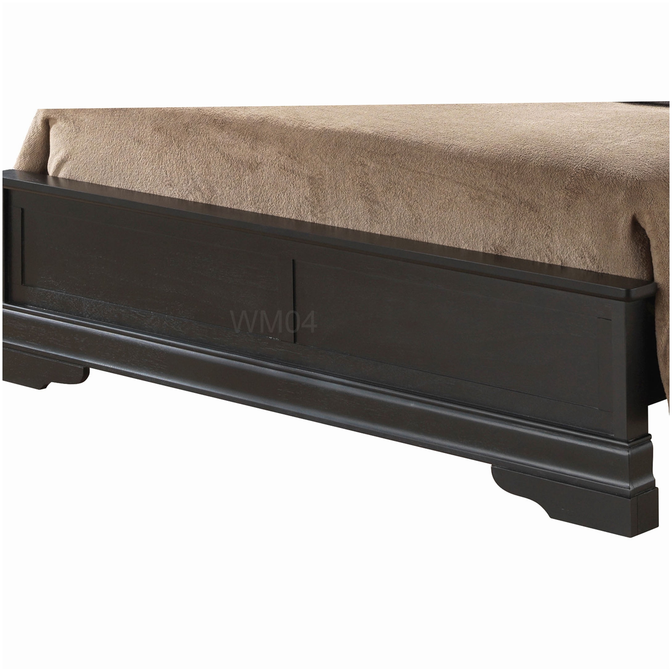 Strong King Size Platform Bed, Black Traditional Frame with Under Bed Storage & Center Support