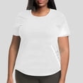 thumbnail image 2 of YFELWZ Womens Plus Size Solid Color Short Sleeve Crew Neck T Shirt Top White XL, 2 of 4