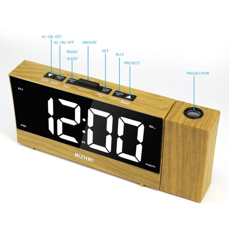 

SAYTAY Projection Digital Alarm Clock on Ceiling Wall LED Alarm Clock for Bedrooms with USB Charger Port 350° Projector Dimmer Dual Loud Alarm Clock for Heavy Sleeper